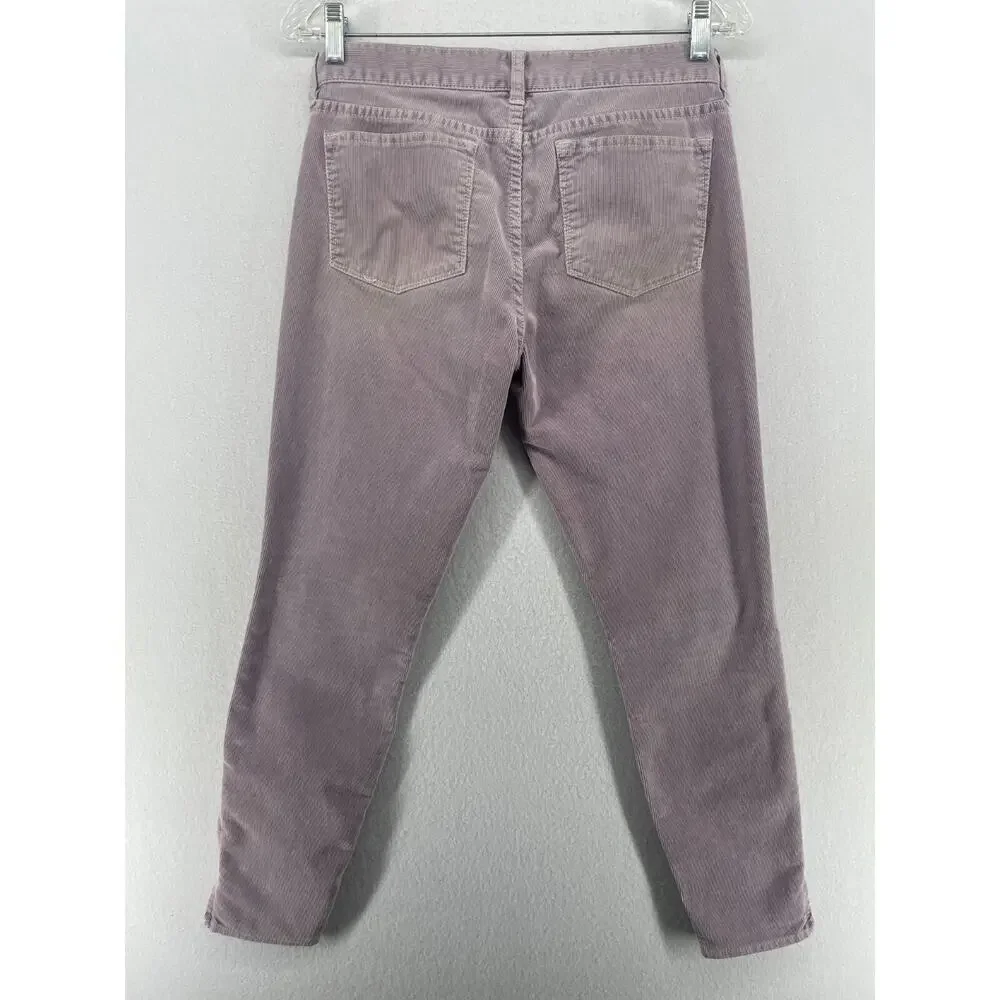 J.CREW Jeans Womens 28 Corduroy Toothpick Ankle Zip Skinny Cotton Stretch Purple
